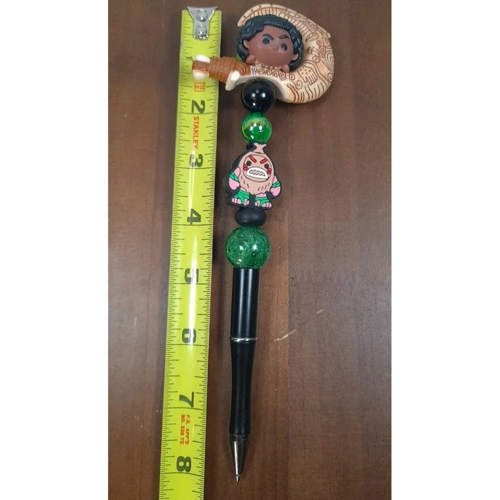 New Disney Moana Maui Demi God‎ Handmade Beaded Pen Tsum Tsum Top With Hook